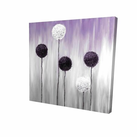 FONDO 32 x 32 in. Purple & White Allium Flowers-Print on Canvas FO2790363